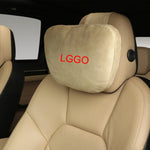 Embroidery Car Headrest Ultra Soft Suede Pillow